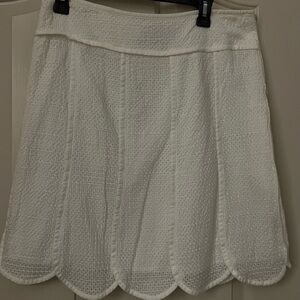 Nine & Co. Cream Textured A-Line Skirt